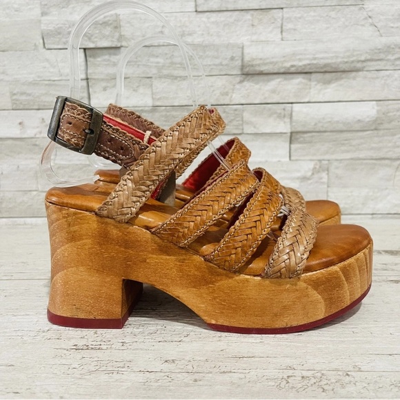Bed Stu Women’s Size 10 Voicing Braided Leather Platform Sandals Brown/Tan NEW - Picture 2 of 13